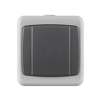Выключатель MAKEL одноклавишный о/у серый IP55 36064001
