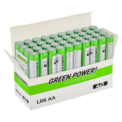 Батарейка Powerlab GREEN LR6 AA BOX40 Alkaline 1.5V 00-00028749