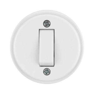 Выключатель 1-клавишный открытой установки TDM ELECTRIC IP20 10А белый "Ретро" SQ1806-0505