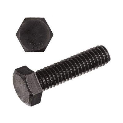 Болт М8x30 мм, DIN933, высокопрочный к.п.12.9 черный, 10шт. 23 БОЛТА 00000004218
