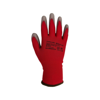 Перчатки нейлоновые с полиуретановым покрытием S. GLOVES "STARKA RED" красные, размер 08,31620Х-08