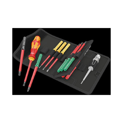 Набор насадок WERA Kraftform Kompakt VDE 16 Universal 1 Tool Finder с отвёрткой-битодержателем и пробником, 16 предметов WE-006607