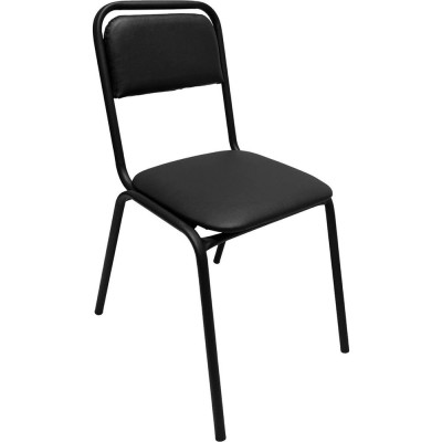Стул для посетителей ОФИСМАГ РС42, черный каркас, кож.зам черный, ш/к 54689 533055