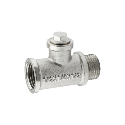 Тройник никелированный PROFACTOR под манометр/термометр, в/в/н 1/2" х 1/4" х 1/2" PF TF 169