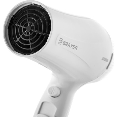 Фен настенный BRAYER 2000, 2 скор, 2 реж нагрева, концентратор, холод, 1,8 м, BR3021