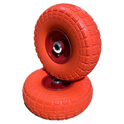Колесо без камеры 4.10/3.50-4 F20 (260 мм) GEVA TRADE PU/3.50/4/20/90/RED/RED/Х