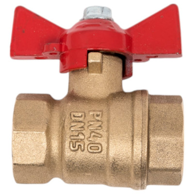Кран шаровой Valfex N/P59 бирка для воды, 1/2" ВР/ВР, ручка-бабочка, латунный 11Б27фт1М, 96/24 VF.217.LB1.012.N/P59.Bir