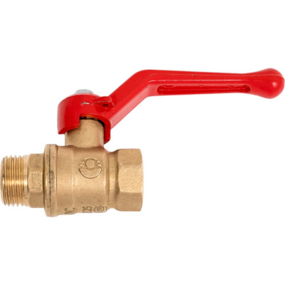 Кран шаровой Valfex N/P59 бирка для воды, 1/2" ВР/НР, ручка рычаг, латунный 11Б27фт1М VF.215.LR1.012.N/P59.Bir