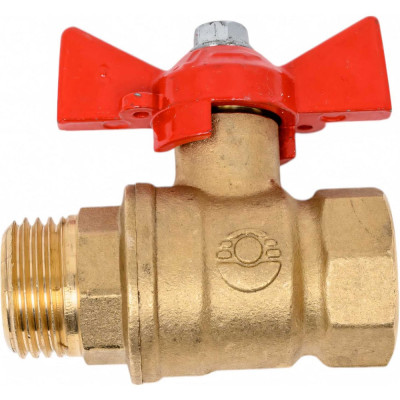 Кран шаровой Valfex N/P59 БИРКА для воды 1/2" ВР/НР ручка-бабочка, латунный 11Б27фт1М (96/24) VF.218.LB1.012.N/P59.Bir