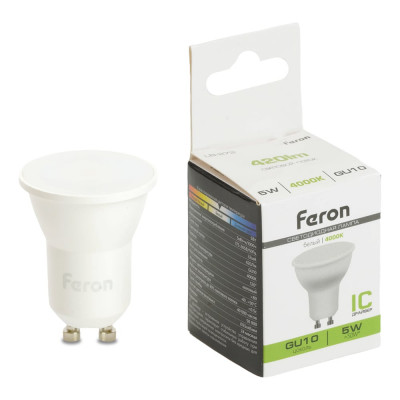 Лампа светодиодная FERON LB-272 MR11 GU10 5W 175-265V 4000K, 51222