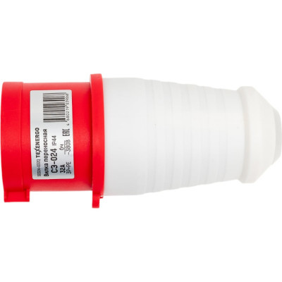 Вилка 024 переносная Texenergo 3P+PE 32А 380В IP44 SE024-032Q