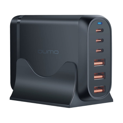 Сетевое зарядное устройство Energy Charger PD 120 Вт, 3 USB-A + 3 USB Type-C, (0120), черный QUMO 49544