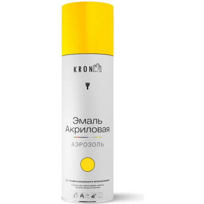Эмаль акриловая Kronbuild RAL 1018 желтая, глянец, 520 мл SP1018G