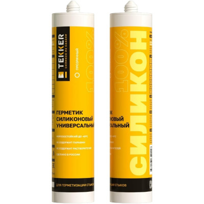 Герметик силиконовый универсальный Tekker прозрачный, 280 мл 4680195340158