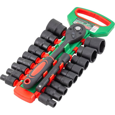 Набор головок с трещоткой и удлинителем Rockforce 20 предметов 1/2'', 6гр RF-019-5K(59792)