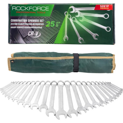 Набор ключей комбинированных Rockforce 25 предметов 6-28,30,32мм RF-5261P Premium(60778)