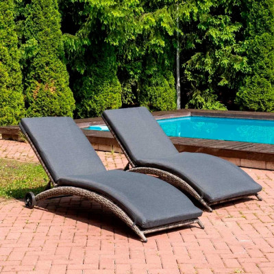 Комплект шезлонгов с матрасом Royal Family AGATA в сером цвете 888-26-2-71-71