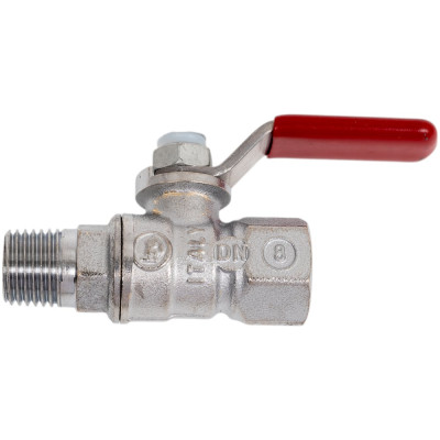 Кран шаровой латунный Giacomini R254DL хромированный, Ду8, Ру42, м/р, рычаг R254LX001 107-0375