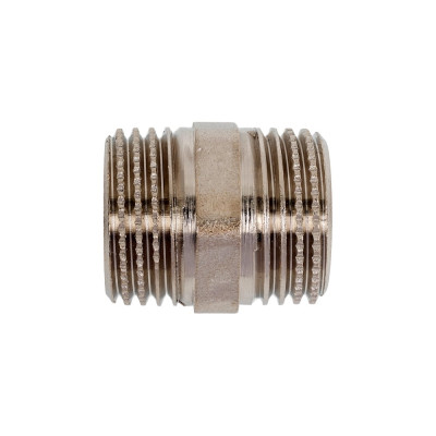 Ниппель прямой LD PRIDE DN15 (1/2") НР/НР латунь никель с биркой LD.67.511.15