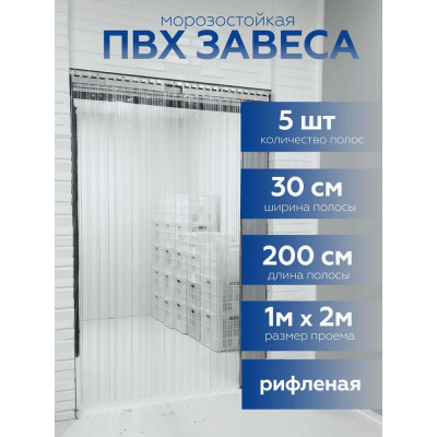 Завеса Домовой Прошка ПВХ рифленая 2х1м 300х1,35мм УТ-00016524