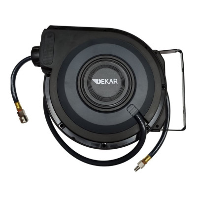 Катушка для раздачи воздуха DEKAR шланг 15 м, фитинги 3/8BSPT, 3/8NPT, RAL 7016 TRI016-Q15D