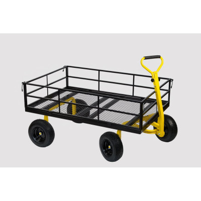 Тележка садовая Variant 4-х колёсная с откидными бортами, кузов метал, грузоподъемность 500кг ТС1840