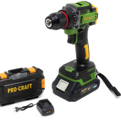 Дрель-шуруповерт аккумуляторная PROCRAFT 20В 45Нм (АКБ 1.5Ач+ЗУ+Кейс) PA18LiPro