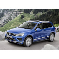 Алюминиевые порог Rival Silver для Volkswagen Touareg II, 2 шт., F193AL.5801.3