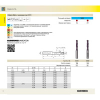 Сверло с каналами СОЖ тип RT100U (4.37 мм, DIN6537K, тв.сплав) Guhring 5510 4,370