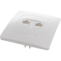Двойная розетка Systeme Electric BLANCA, С/У, компьютерная, RJ45, категория 5E, молочный BLNIS045452