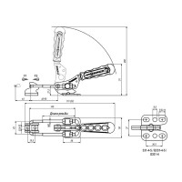 Натяжная защелка KUKAMET, усилие 815 кг 331-4