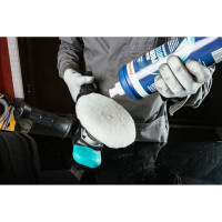 Круг полировальный меховой, белый, 180 мм, липучка синяя Abraforce 163434