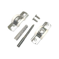 Сантехнический хомут с шурупом и дюбелем ООО "ПЗМ" М8 1/2 (20-24 мм) белый ХБ02-022