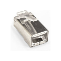 Коннектор ExeGate PL45-C5-8P8C-SH-100 RJ-45 Кат.5e 8P8C под одножильный кабель FTP, экранированный, золотое напыление 100шт 293764