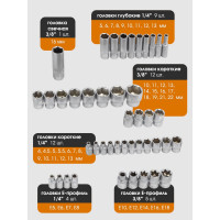 Набор инструментов в пластиковом кейсе FORSTIME 1/4", 3/8" 108 предметов FT-41082-5DS(57355)