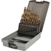 Набор сверл по металлу 1-10 мм, DIN338, HSSE-Co5, 135° 19 шт H-Tools 215214ROHT