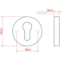 Гарнитур Doorlock v 038/f/8/c/ss bl черный, u-form, под цилиндр, шпиндель 8 мм 79151