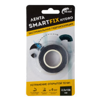 Лента силиконовая гидроизоляционная Smart Fix W-con SmartFix HYDRO 2,5*150 см, черная 120842
