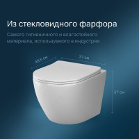Подвесной унитаз AM.PM Like AquaSpin с сиденьем микролифт C801900SC