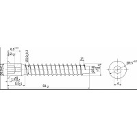 Шуруп-конфирмат AKS 7x50, 2500 шт. 73116