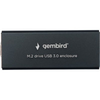 Внешний корпус Gembird USB 3.0 для M2 SATA, порт MicroB, металл, черный, EEM2-SATA-1