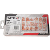 Набор мягких медных шайб 220 шт, YATO YT-068721