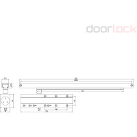 Доводчик Doorlock DL300S/N BC HO EN3-5 со скользящей тягой серебристый 75574