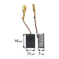 Щетка графитовая для эл. инструмента 7x11x16 мм, автостоп UNITED PARTS 90-1285