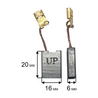 Щетка графитовая для эл. инструмента 6x16x20 мм, автостоп UNITED PARTS 90-1288
