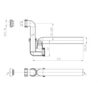 Сифон с прочисткой HL с запахозапирающим устройством, DN40 136N