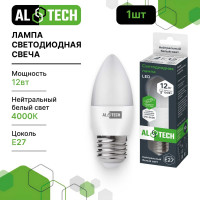 Лампочка светодиодная ALTECH LED С35-12W-840-E27 12Вт свеча нейтральный белый свет 4673758070135
