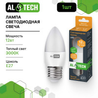 Лампочка светодиодная ALTECH LED С35-12W-830-E27 12Вт свеча теплый белый свет 4673758070128