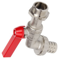 Кран шаровой поливочный с латунным штуцером TEBO НАР 1/2" T-КШ.П.555.12.КР.CN