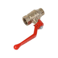 Кран шаровой для воды Valfex N/P59 1/2" ВР/НР ручка-рычаг, латунный никелированный 11Б27фт1М(80/20) VF.215.NR1.012.N/P59.Bir